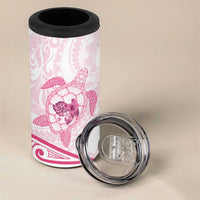 Pink White Polynesia Floral Sea Turtle 4 in 1 Can Cooler Tumbler LT14 - Polynesian Pride