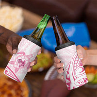 Pink White Polynesia Floral Sea Turtle 4 in 1 Can Cooler Tumbler LT14 - Polynesian Pride