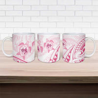 Pink White Polynesia Floral Sea Turtle Ceramic Mug LT14 - Polynesian Pride