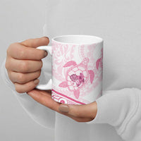 Pink White Polynesia Floral Sea Turtle Ceramic Mug LT14 - Polynesian Pride