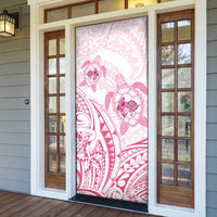 Pink White Polynesia Floral Sea Turtle Door Cover LT14 - Polynesian Pride
