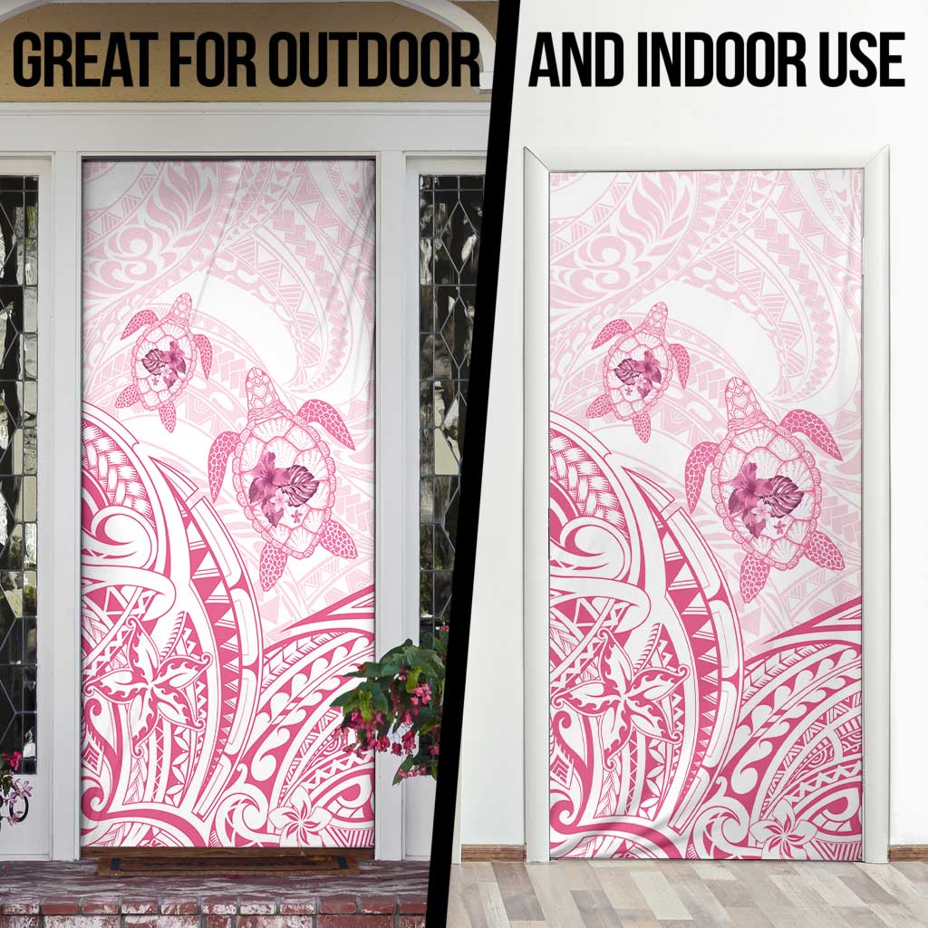 Pink White Polynesia Floral Sea Turtle Door Cover LT14 - Polynesian Pride