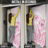 Pink White Polynesia Floral Sea Turtle Door Cover LT14 - Polynesian Pride