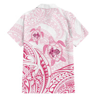 Pink White Polynesia Floral Sea Turtle Hawaiian Shirt LT14 - Polynesian Pride