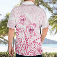 Pink White Polynesia Floral Sea Turtle Hawaiian Shirt LT14 - Polynesian Pride