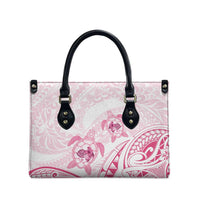 Pink White Polynesia Floral Sea Turtle Leather Bag LT14 - Polynesian Pride