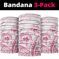 Pink White Polynesia Floral Sea Turtle Neck Gaiter LT14 package One Size: 25*50cm White - Polynesian Pride