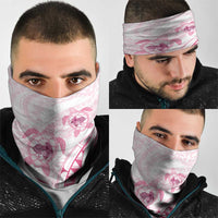 Pink White Polynesia Floral Sea Turtle Neck Gaiter LT14 - Polynesian Pride