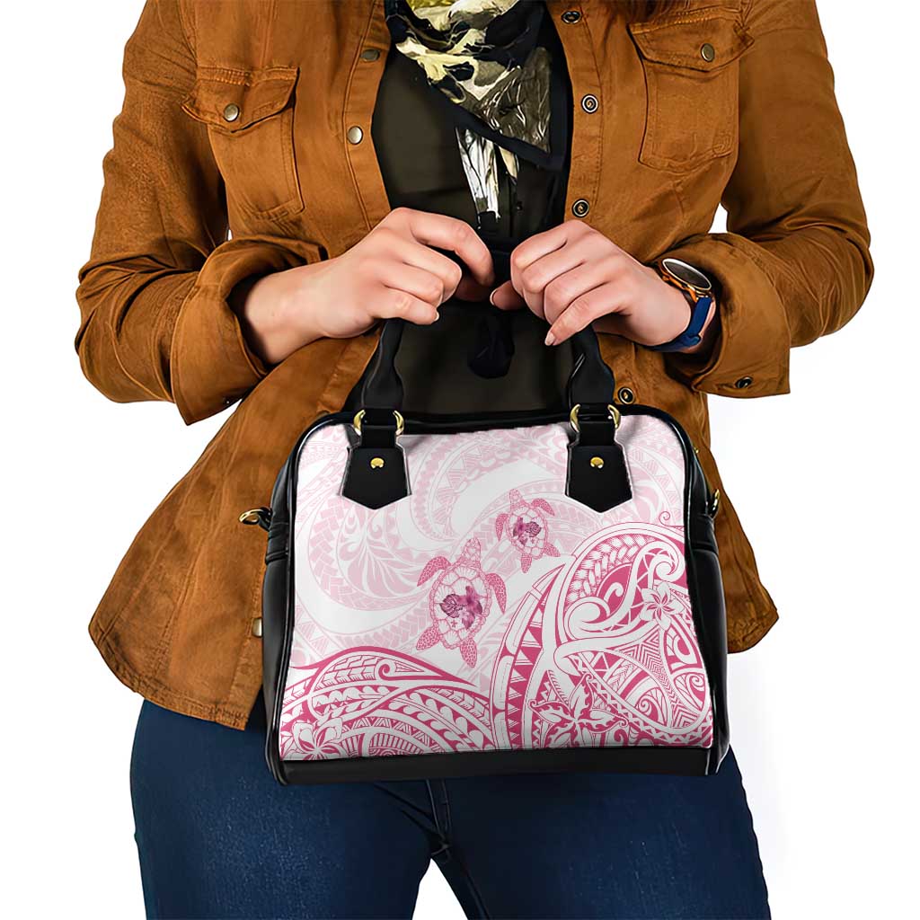 Pink White Polynesia Floral Sea Turtle Shoulder Handbag LT14 - Polynesian Pride