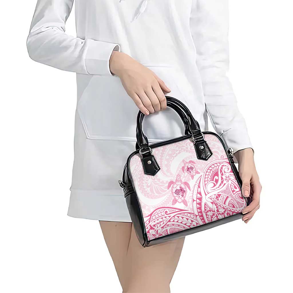 Pink White Polynesia Floral Sea Turtle Shoulder Handbag LT14 - Polynesian Pride