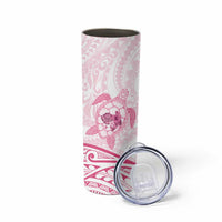 Pink White Polynesia Floral Sea Turtle Skinny Tumbler LT14 - Polynesian Pride