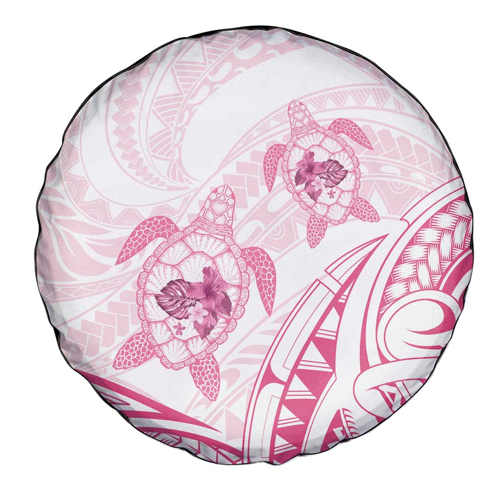 Pink White Polynesia Floral Sea Turtle Spare Tire Cover LT14 - Polynesian Pride