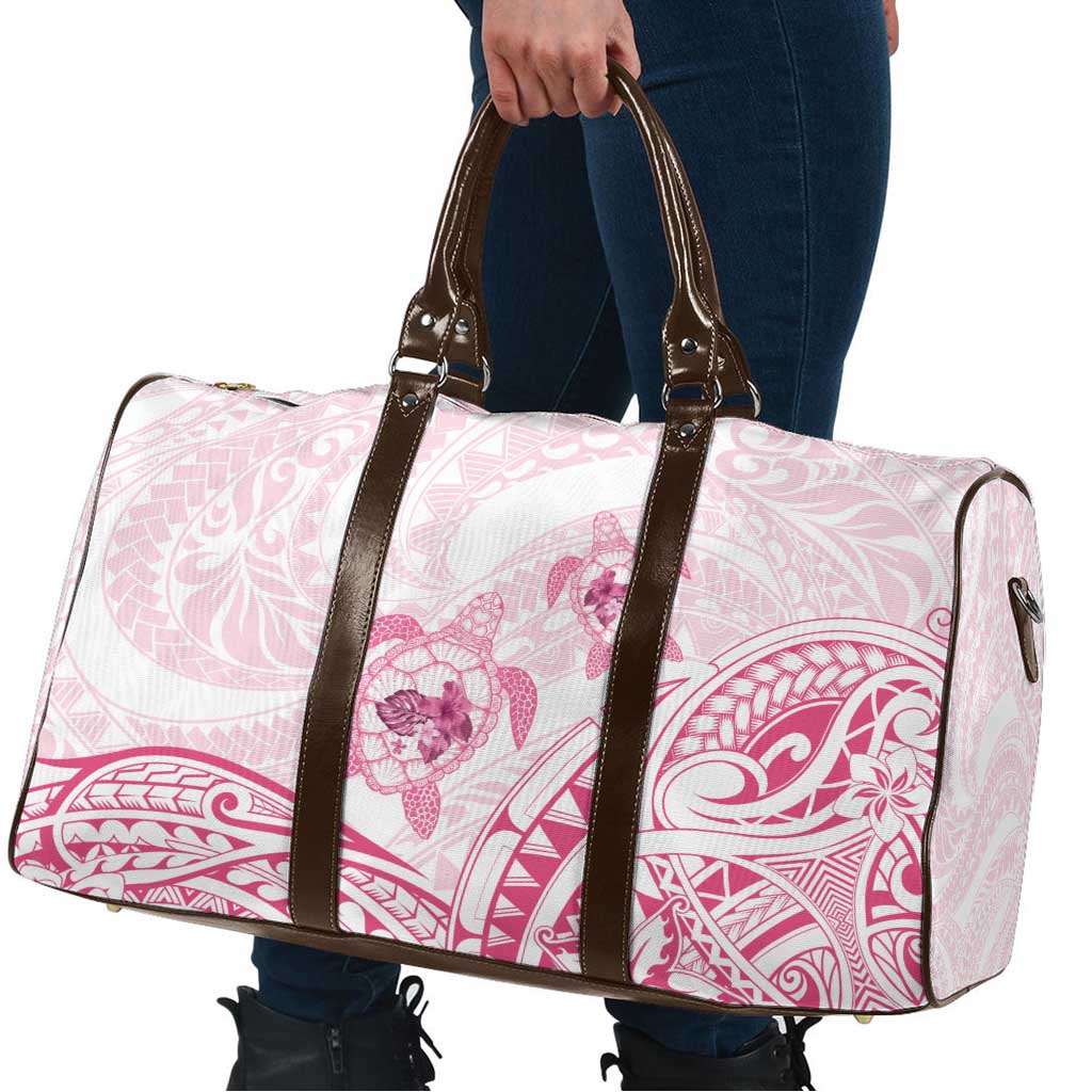 Pink White Polynesia Floral Sea Turtle Travel Bag LT14 - Polynesian Pride