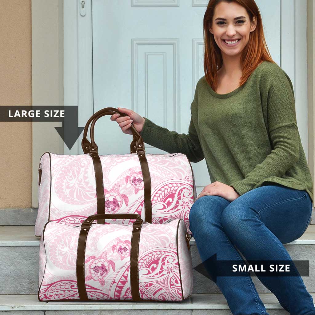 Pink White Polynesia Floral Sea Turtle Travel Bag LT14 - Polynesian Pride