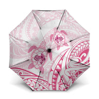 Pink White Polynesia Floral Sea Turtle Umbrella LT14 One Size Folded 11.42 inch Opened Diameter 37.4 inch White - Polynesian Pride