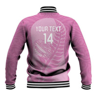 Custom New Zealand Silver Fern Rugby 2025 Baseball Jacket All Black Aotearoa Maori Pink