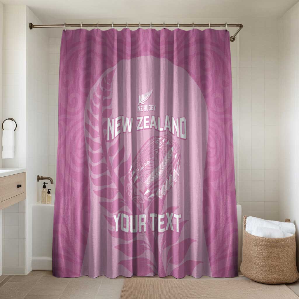 Custom New Zealand Silver Fern Rugby 2025 Bathroom Set All Black Aotearoa Maori Pink - Polynesian Pride