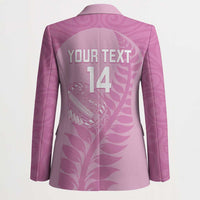 Custom New Zealand Silver Fern Rugby 2025 Blazer All Black Aotearoa Maori Pink - Polynesian Pride