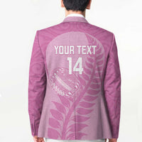Custom New Zealand Silver Fern Rugby 2025 Blazer All Black Aotearoa Maori Pink - Polynesian Pride
