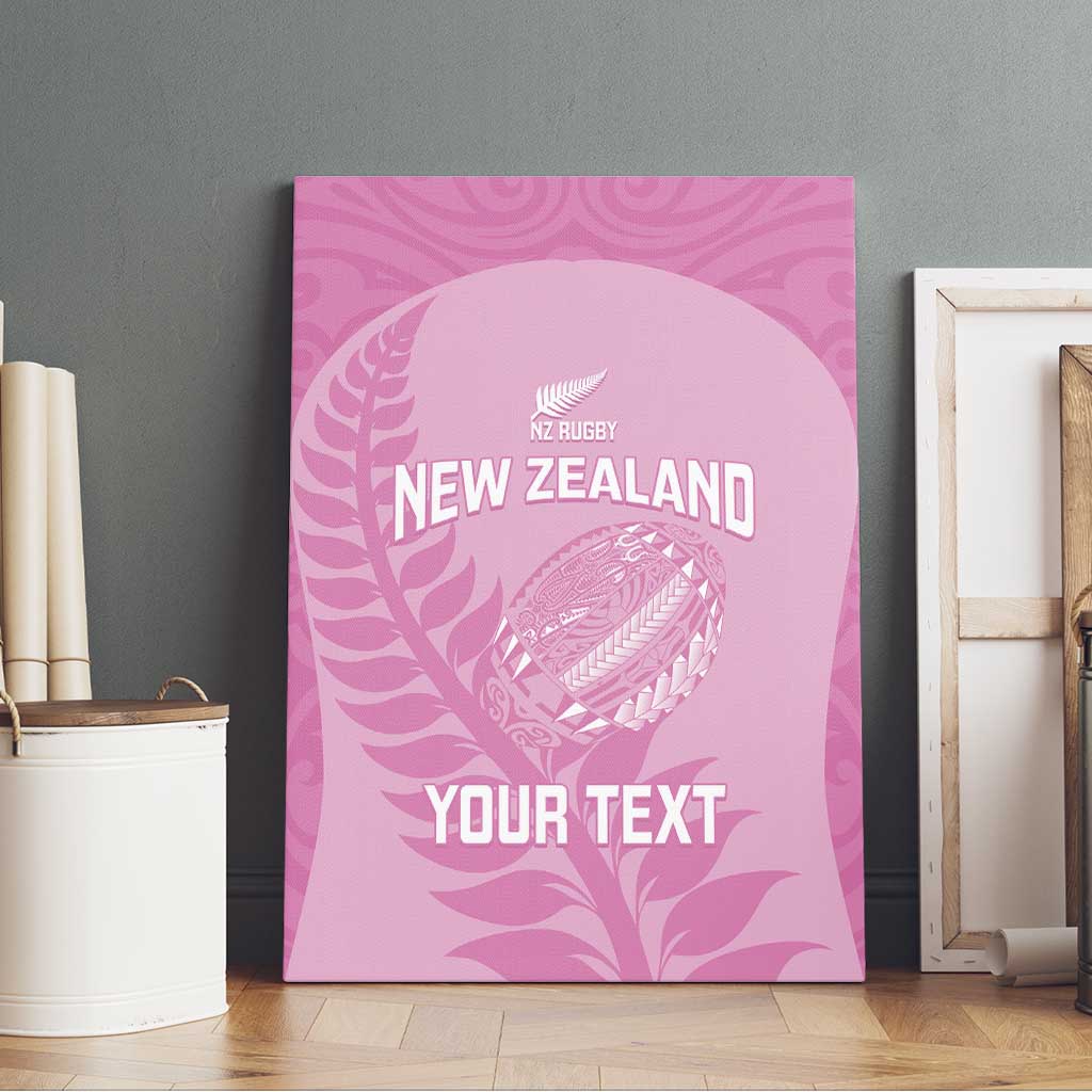 Custom New Zealand Silver Fern Rugby 2025 Canvas Wall Art All Black Aotearoa Maori Pink