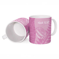 Custom New Zealand Silver Fern Rugby 2025 Ceramic Mug All Black Aotearoa Maori Pink - Polynesian Pride