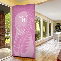 Custom New Zealand Silver Fern Rugby 2025 Door Cover All Black Aotearoa Maori Pink - Polynesian Pride