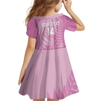 Custom New Zealand Silver Fern Rugby 2025 Family Matching Long Sleeve Bodycon Dress and Hawaiian Shirt All Black Aotearoa Maori Pink