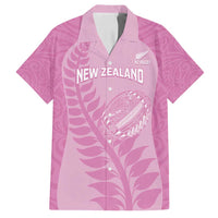Custom New Zealand Silver Fern Rugby 2025 Family Matching Long Sleeve Bodycon Dress and Hawaiian Shirt All Black Aotearoa Maori Pink