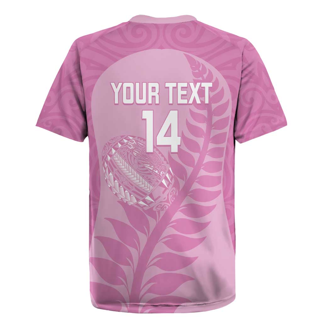 Custom New Zealand Silver Fern Rugby 2025 Rugby Jersey All Black Aotearoa Maori Pink