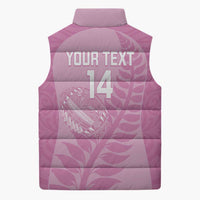 Custom New Zealand Silver Fern Rugby 2025 Sleeveless Puffer Jacket All Black Aotearoa Maori Pink - Polynesian Pride