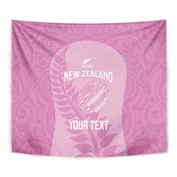 Custom New Zealand Silver Fern Rugby 2025 Tapestry All Black Aotearoa Maori Pink