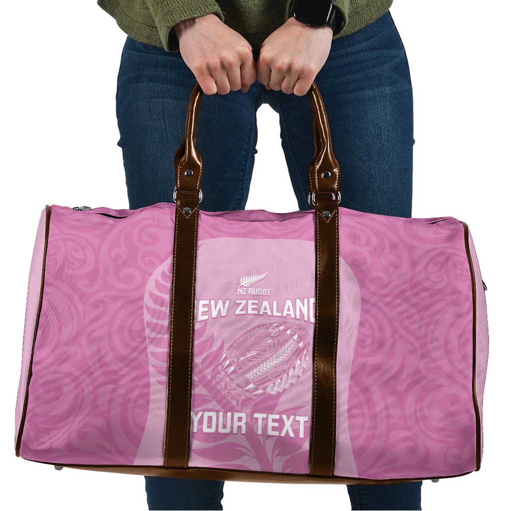 Custom New Zealand Silver Fern Rugby 2025 Travel Bag All Black Aotearoa Maori Pink - Polynesian Pride