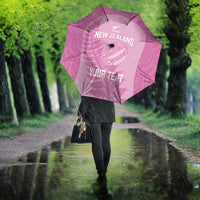Custom New Zealand Silver Fern Rugby 2025 Umbrella All Black Aotearoa Maori Pink - Polynesian Pride