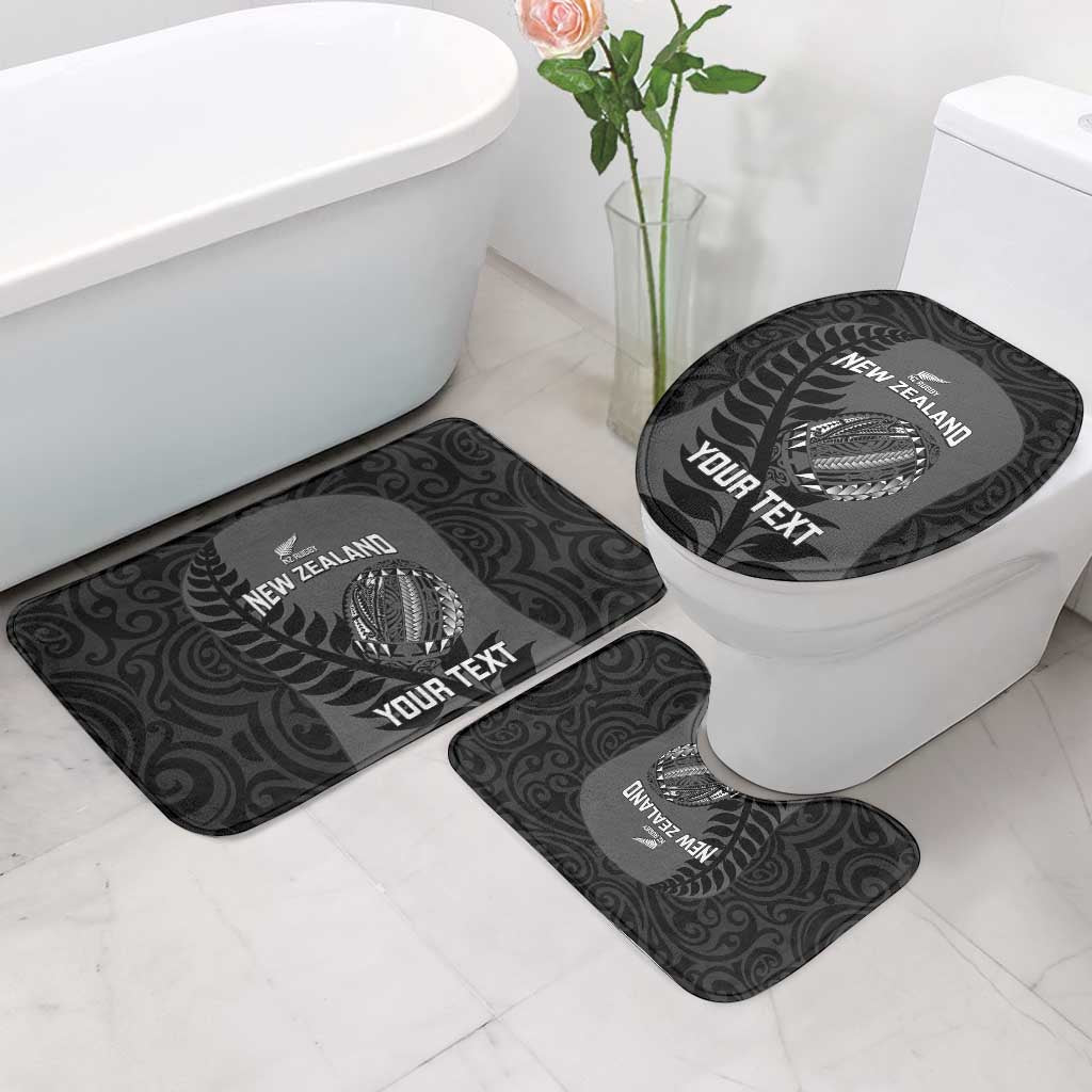 Custom New Zealand Silver Fern Rugby 2025 Bathroom Set Go Champions Aotearoa Maori Black - Polynesian Pride