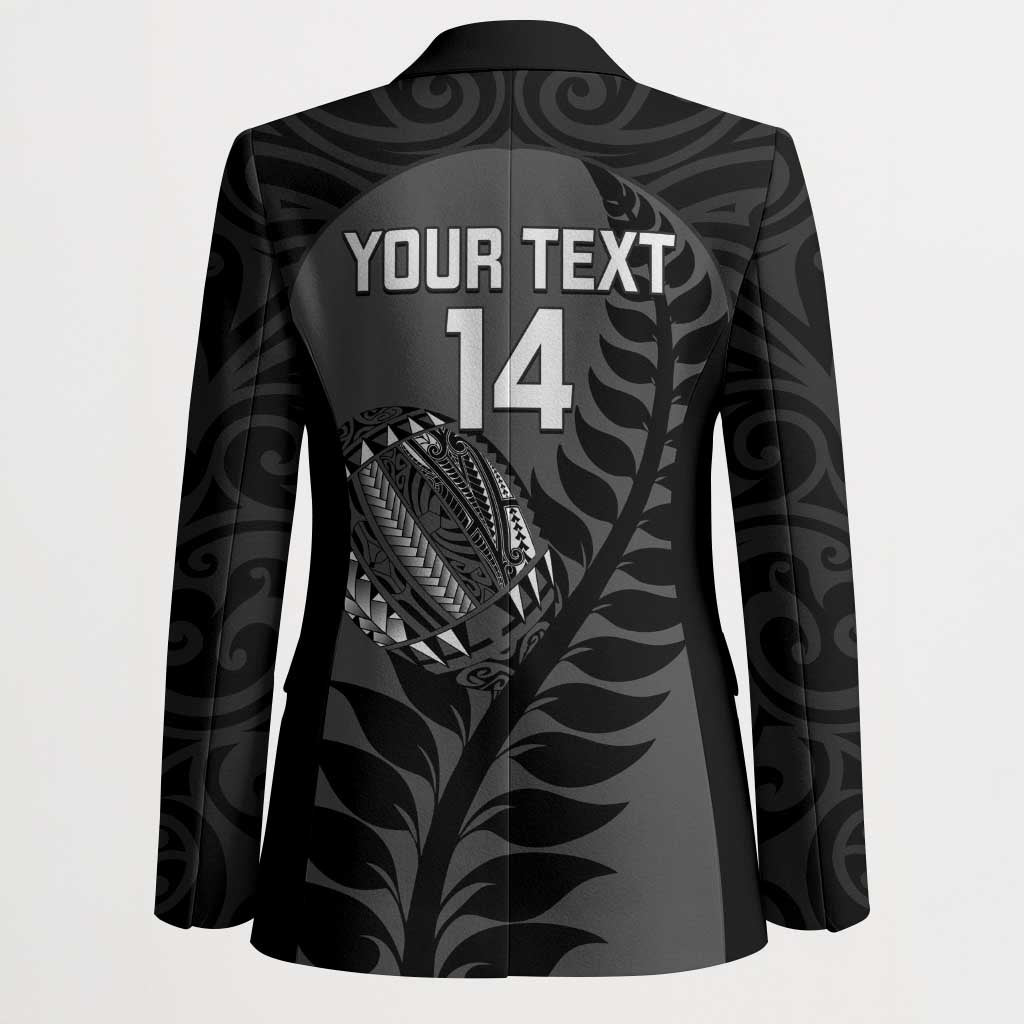 Custom New Zealand Silver Fern Rugby 2025 Blazer Go Champions Aotearoa Maori Black - Polynesian Pride