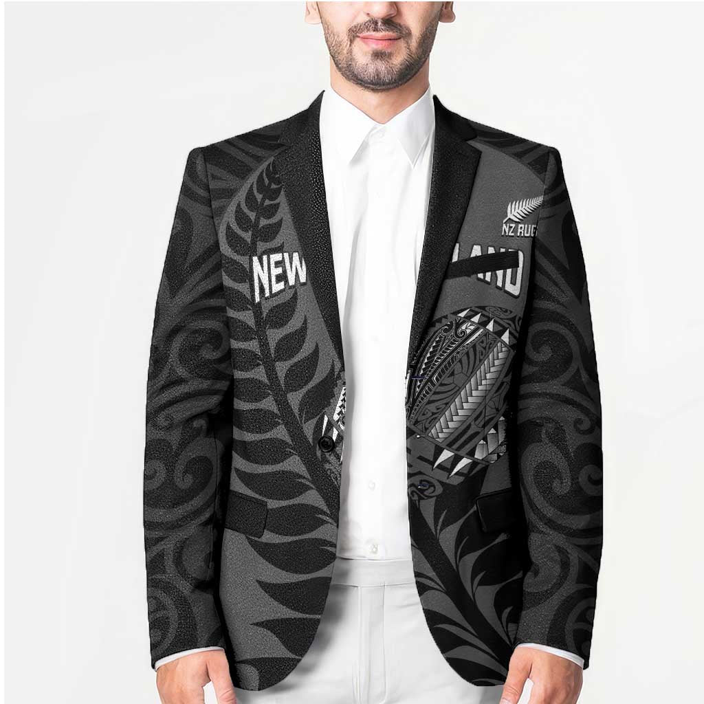 Custom New Zealand Silver Fern Rugby 2025 Blazer Go Champions Aotearoa Maori Black - Polynesian Pride