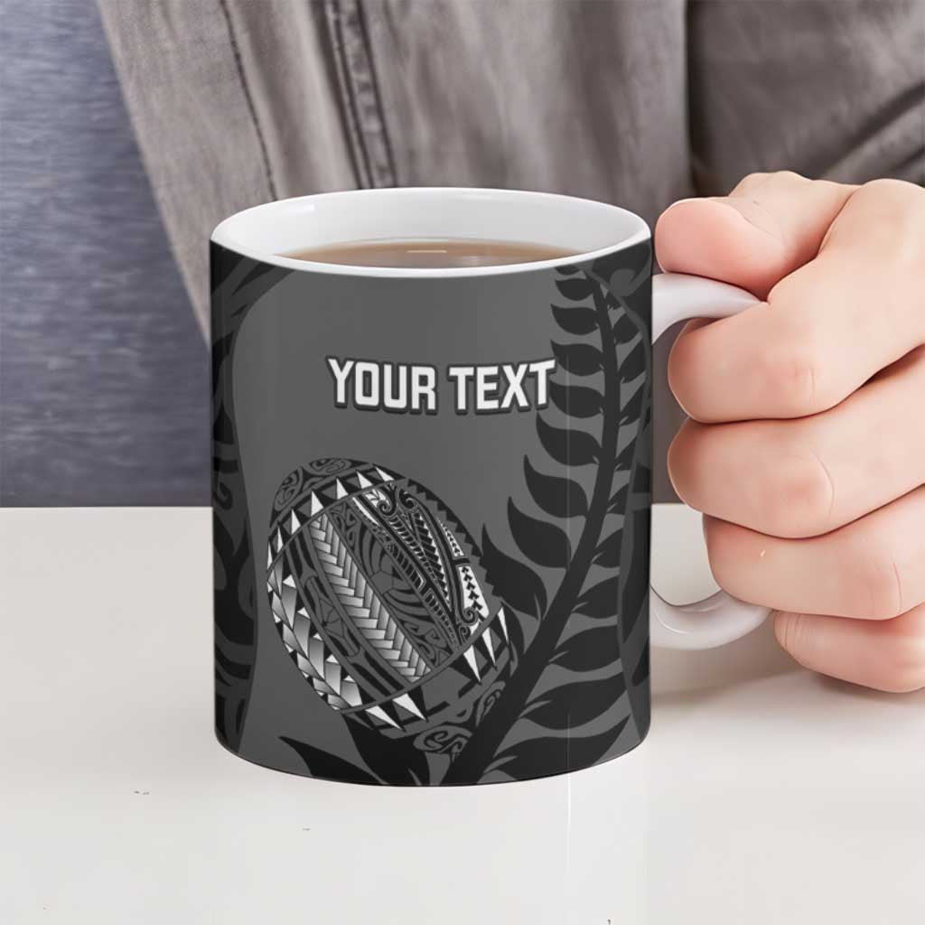 Custom New Zealand Silver Fern Rugby 2025 Ceramic Mug Go Champions Aotearoa Maori Black - Polynesian Pride