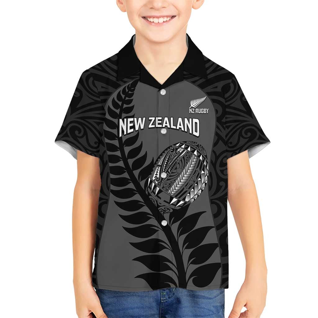 Custom New Zealand Silver Fern Rugby 2025 Family Matching Puletasi and Hawaiian Shirt Go Champions Aotearoa Maori Black