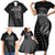 Custom New Zealand Silver Fern Rugby 2025 Family Matching Short Sleeve Bodycon Dress and Hawaiian Shirt Go Champions Aotearoa Maori Black