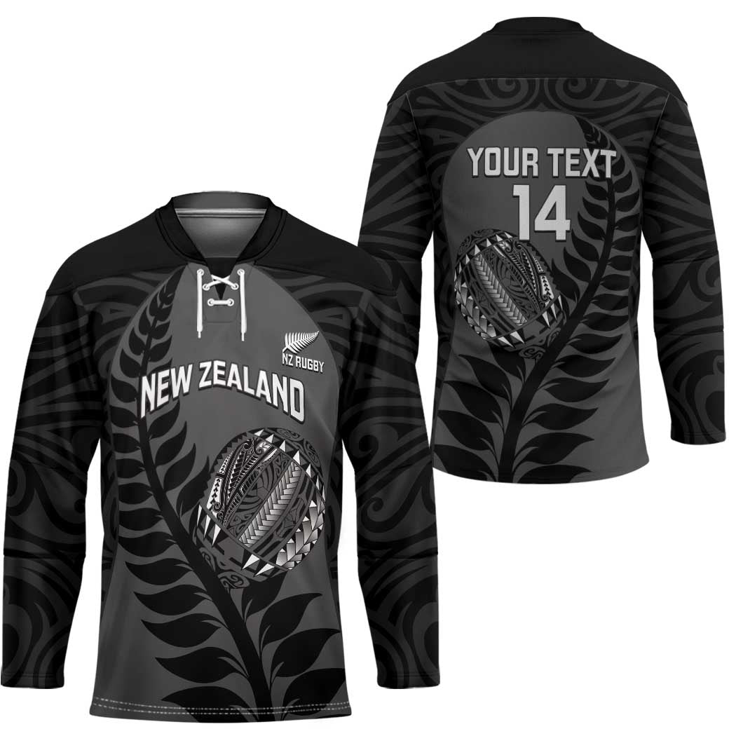 Custom New Zealand Silver Fern Rugby 2025 Hockey Jersey Go Champions Aotearoa Maori Black - Polynesian Pride
