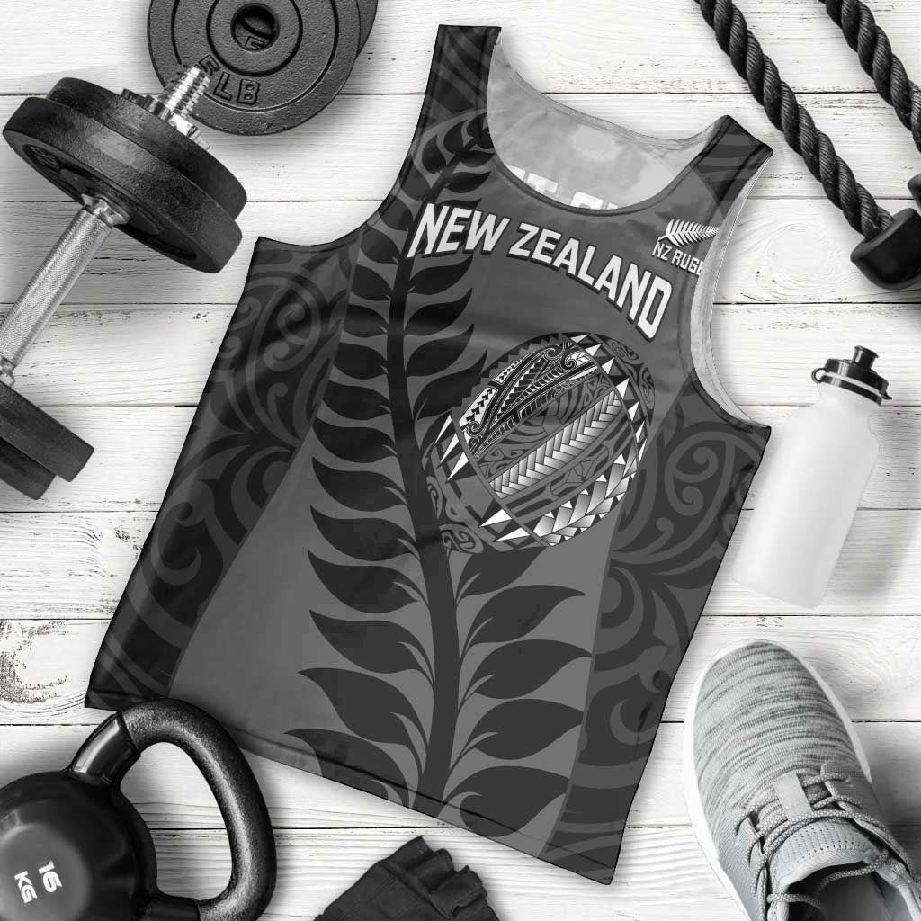 Custom New Zealand Silver Fern Rugby 2025 Men Tank Top Go Champions Aotearoa Maori Black
