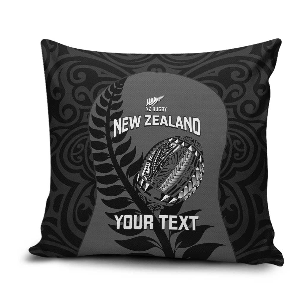 Custom New Zealand Silver Fern Rugby 2025 Pillow Cover Go Champions Aotearoa Maori Black - Polynesian Pride