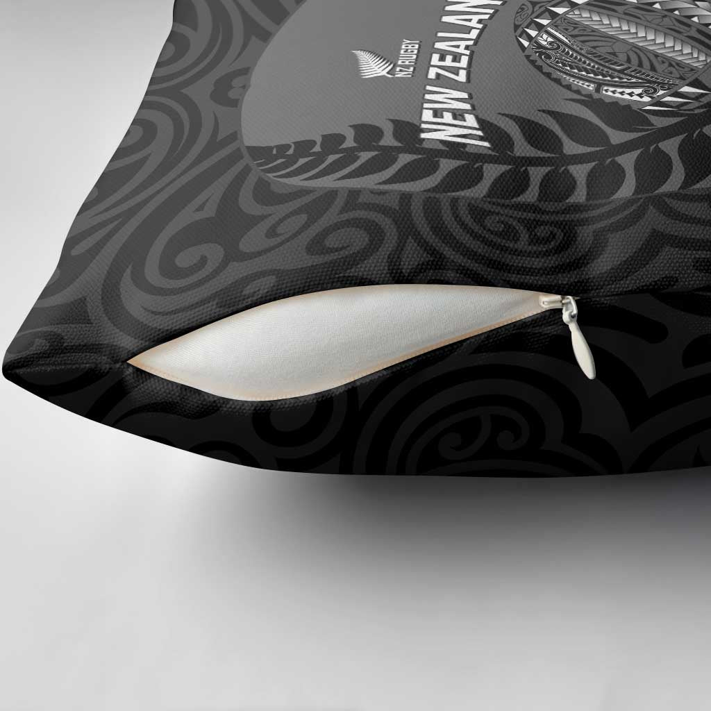 Custom New Zealand Silver Fern Rugby 2025 Pillow Cover Go Champions Aotearoa Maori Black - Polynesian Pride