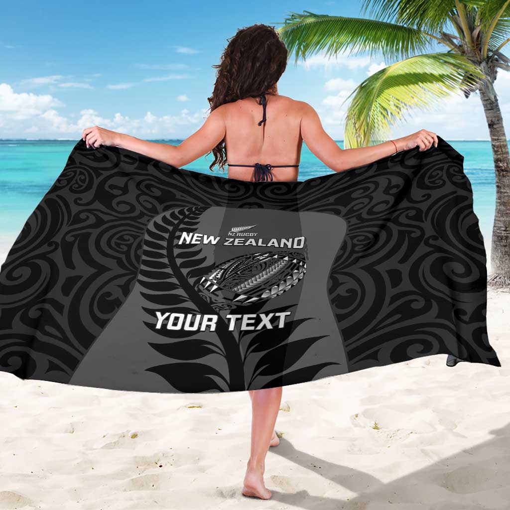 Custom New Zealand Silver Fern Rugby 2025 Sarong Go Champions Aotearoa Maori Black