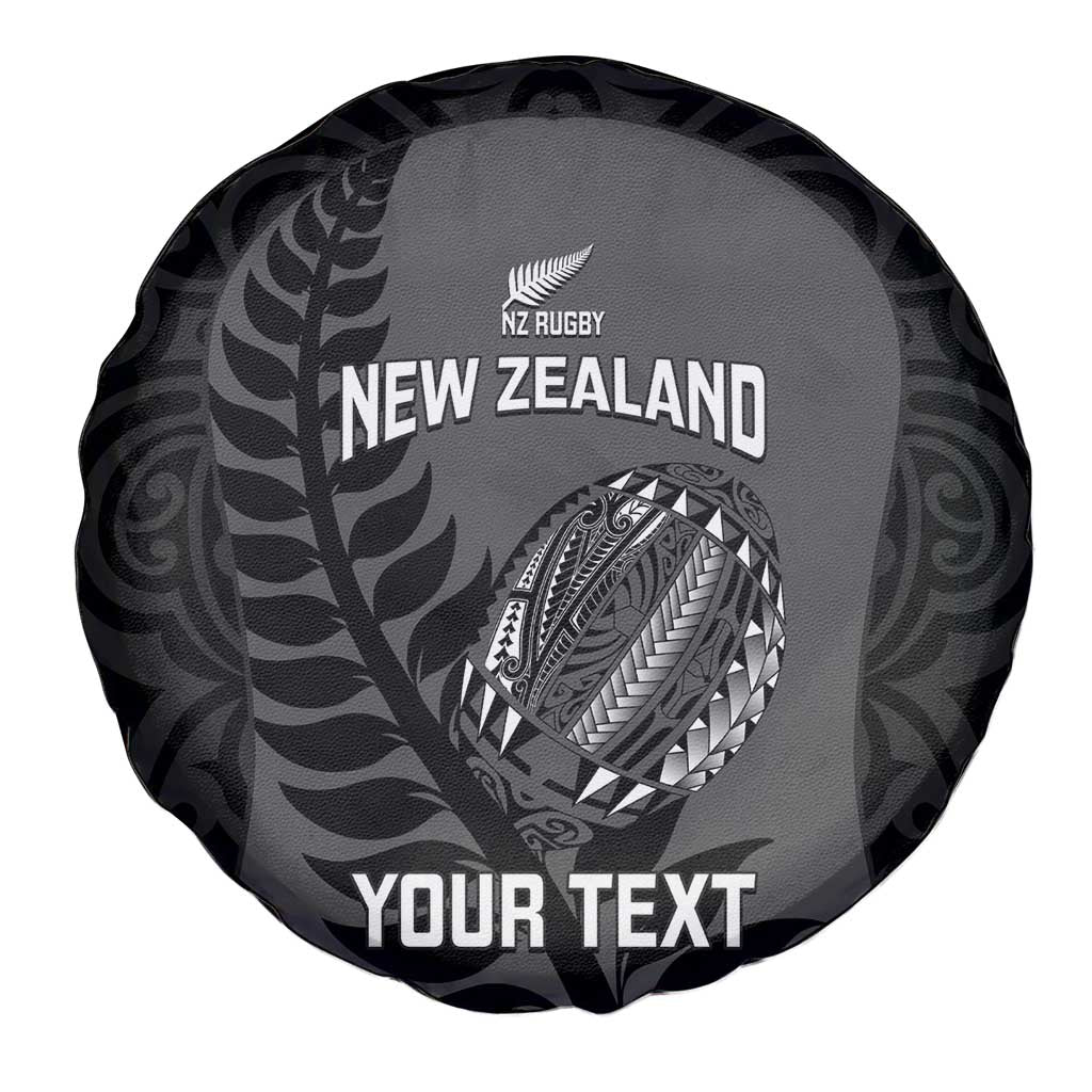 Custom New Zealand Silver Fern Rugby 2025 Spare Tire Cover Go Champions Aotearoa Maori Black