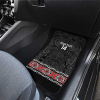 Custom New Zealand Silver Fern Rugby Car Mats All Black Maori Taniko Pattern