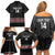 Custom New Zealand Silver Fern Rugby Family Matching Off Shoulder Short Dress and Hawaiian Shirt All Black Maori Taniko Pattern