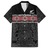 Custom New Zealand Silver Fern Rugby Family Matching Puletasi and Hawaiian Shirt All Black Maori Taniko Pattern