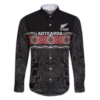 Custom New Zealand Silver Fern Rugby Family Matching Puletasi and Hawaiian Shirt All Black Maori Taniko Pattern