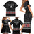 Custom New Zealand Silver Fern Rugby Family Matching Short Sleeve Bodycon Dress and Hawaiian Shirt All Black Maori Taniko Pattern